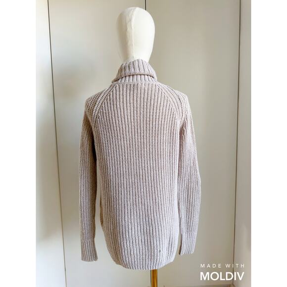 UO Silence & Noise Chunky knit Turtleneck Sweater Taupe Size XS neutral knits - Picture 5 of 9